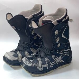 Burton Moto Snowboard Boots Mens 9.5 Black Gray Lace Up Soft Flex All Mountain